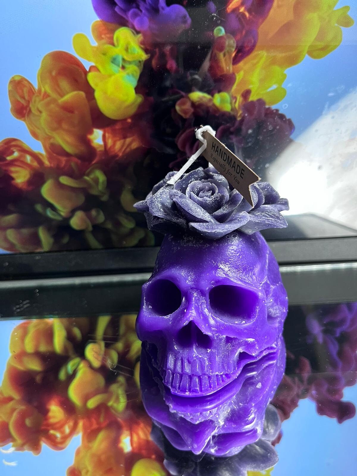 Rose Skull Beeswax Candle – Gothic Decorative Candle | DOLA Soft