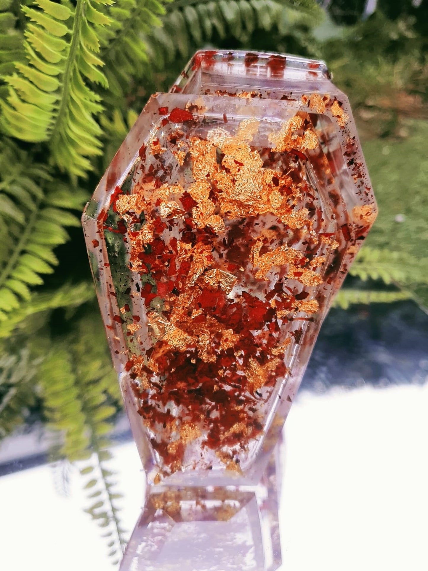 Pink Coffin Shaped Resin Jewelry Box by DOLA