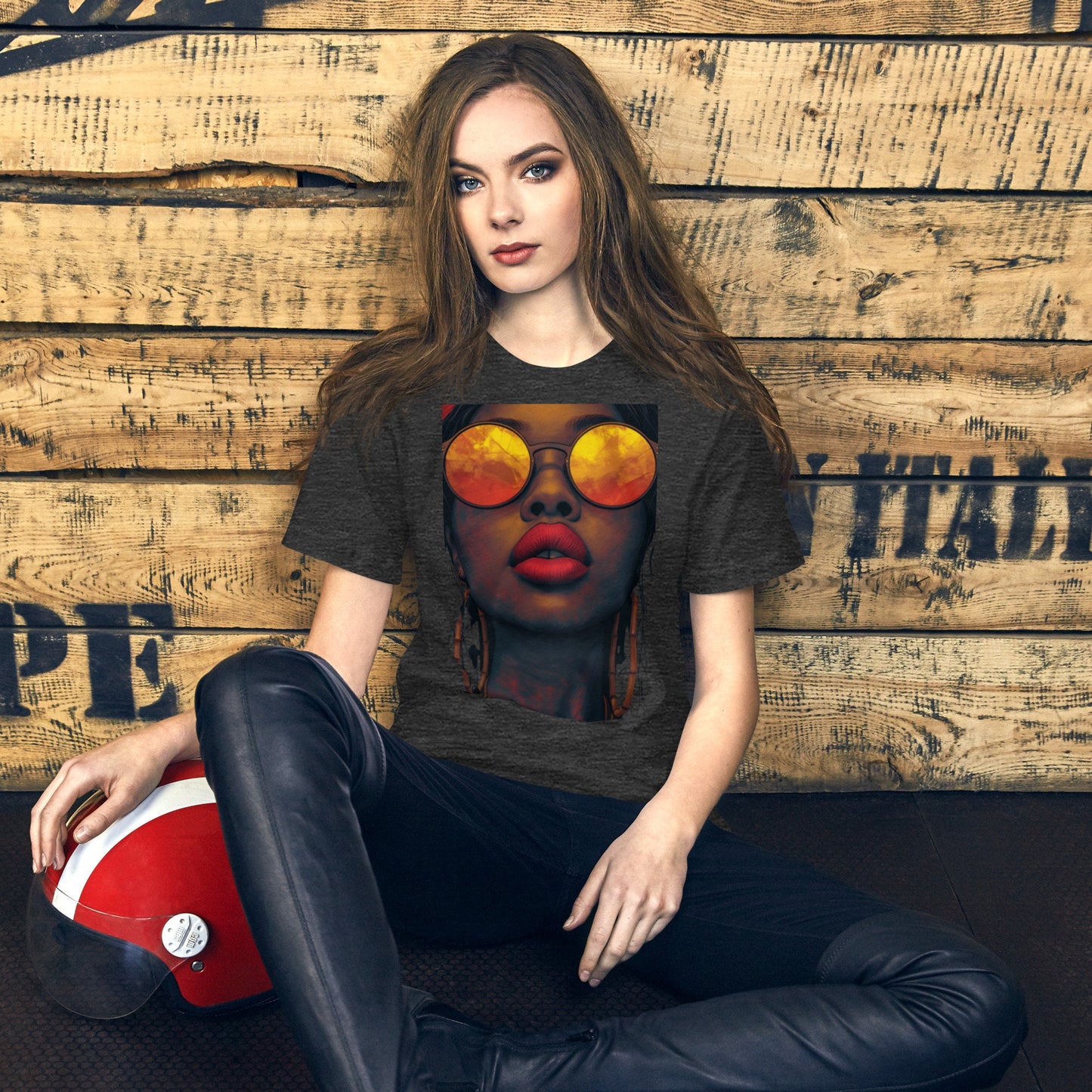 Unisex t-shirt - large bamboo earing gyal by DOLA