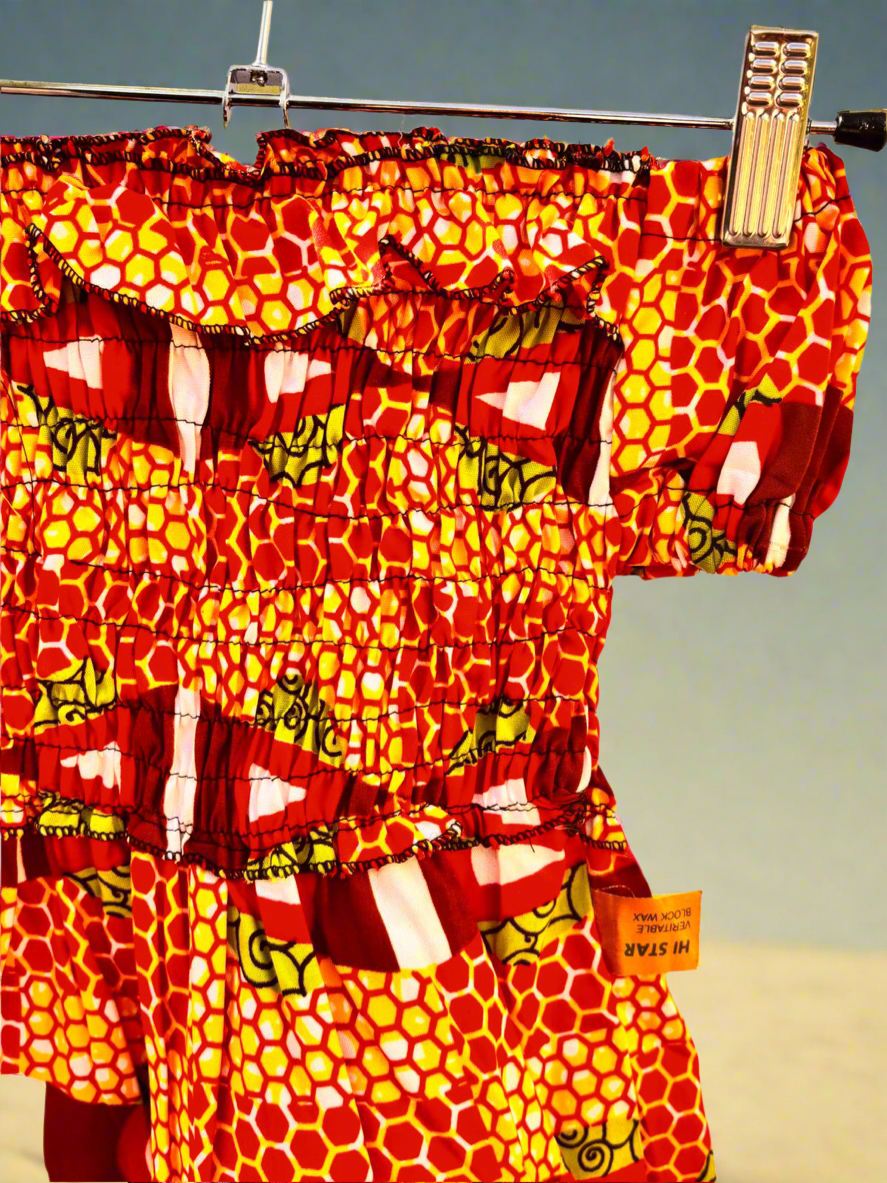 Honeycomb African Print Smocked Dress for Girls (Ages 3–5) | DOLA Soft