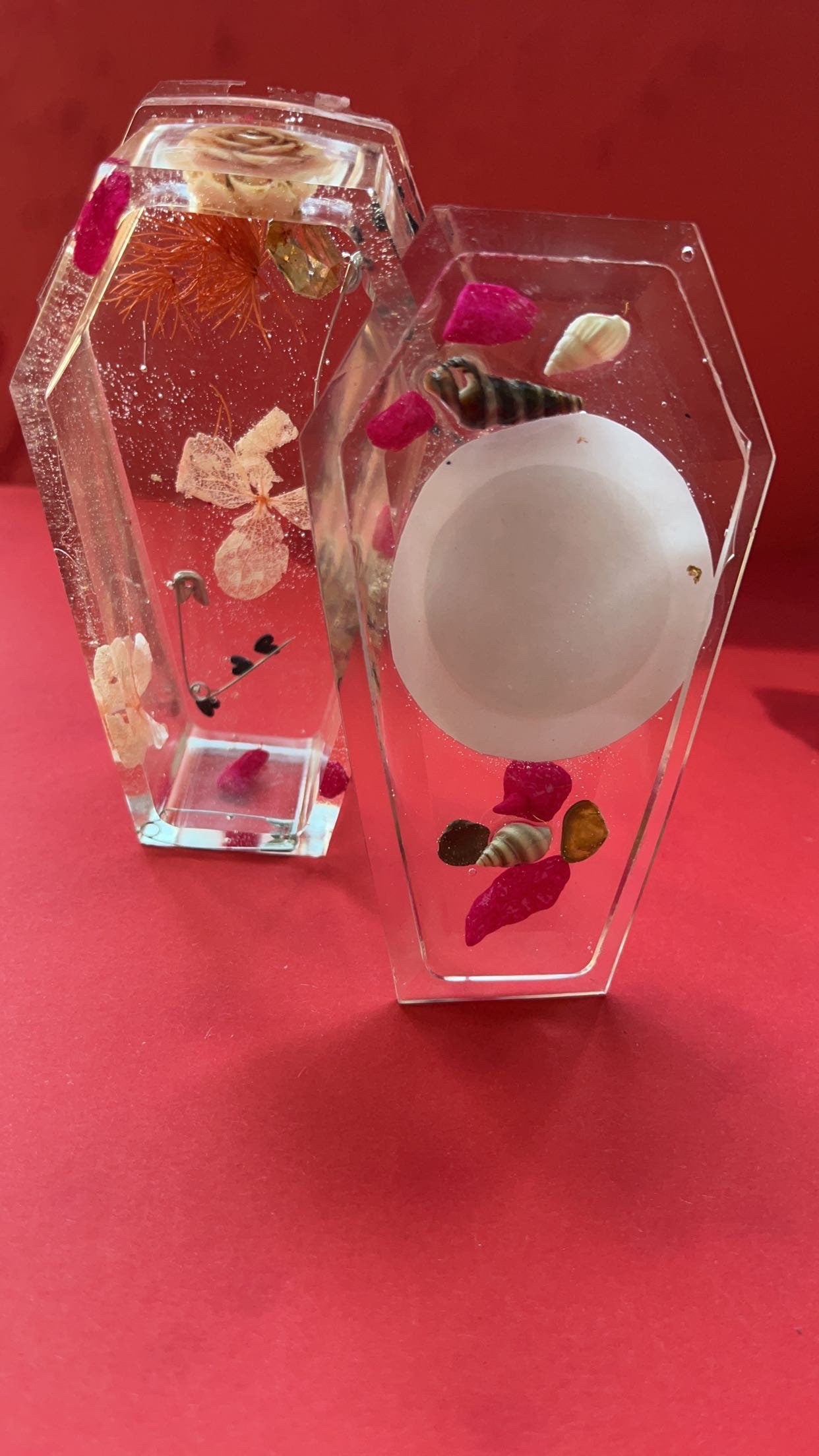 Translucent Coffin Shaped Resin Jewelry Box by DOLA