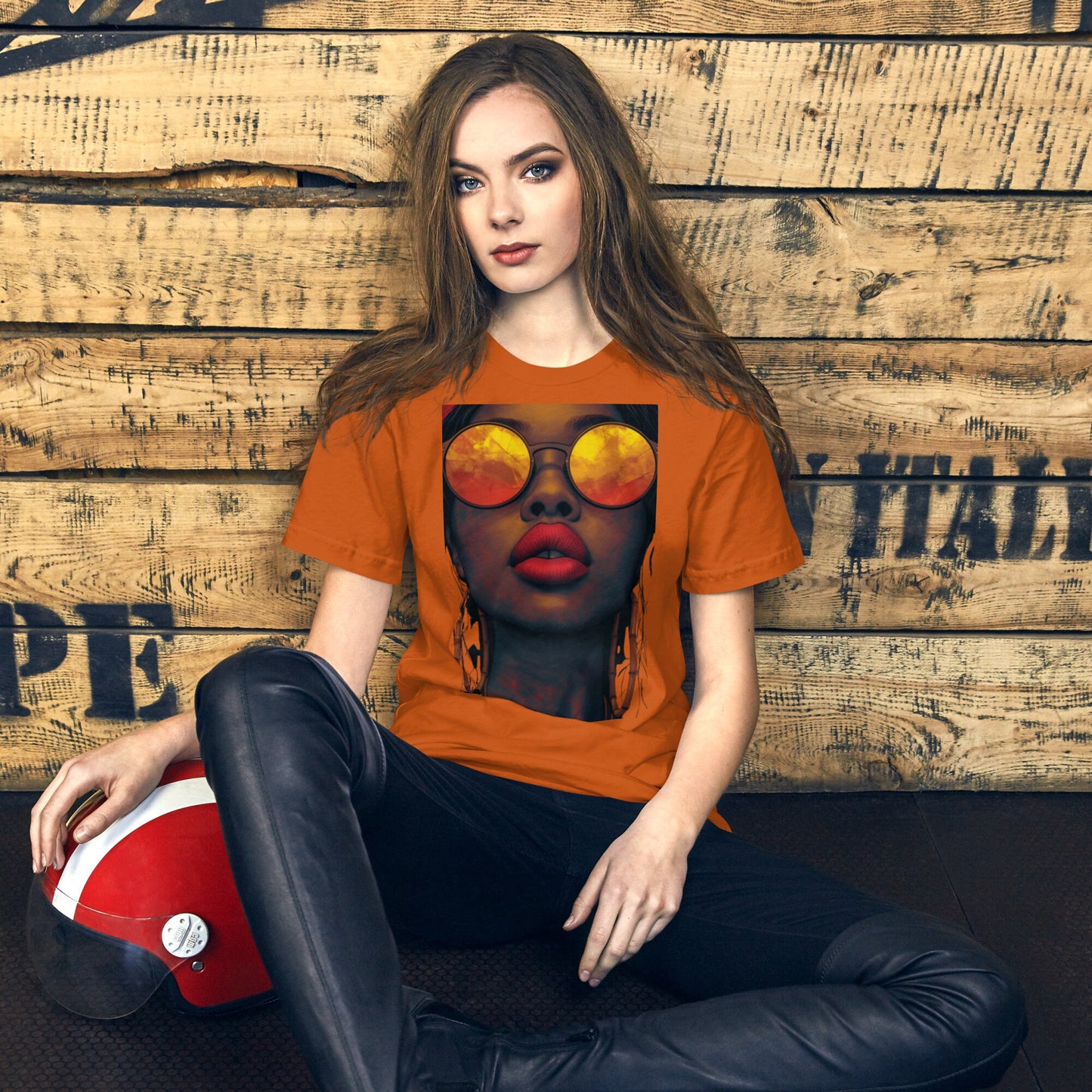 Unisex t-shirt - large bamboo earing gyal by DOLA