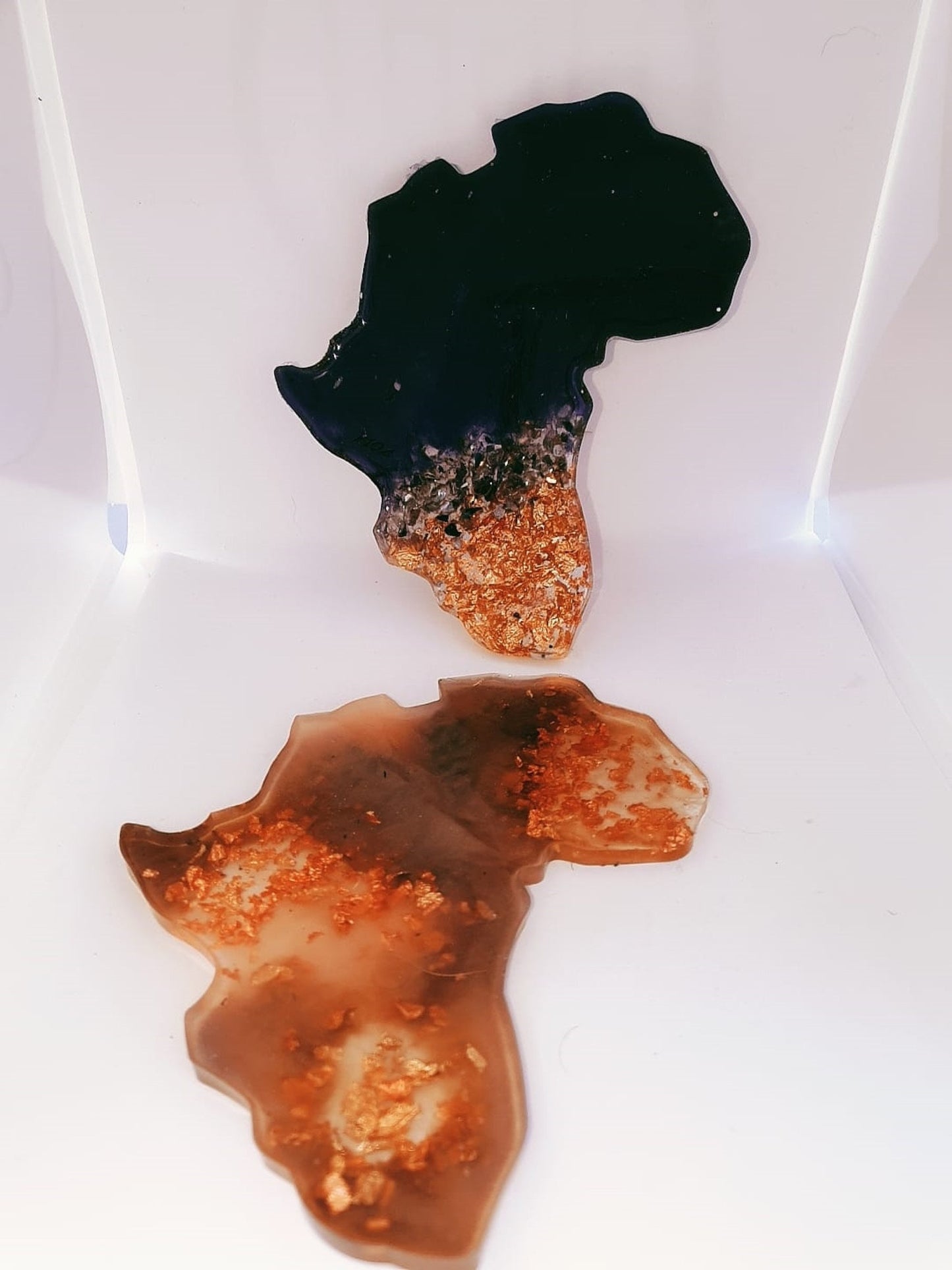 Handmade Resin Art Coasters - Cute Africa by DOLA