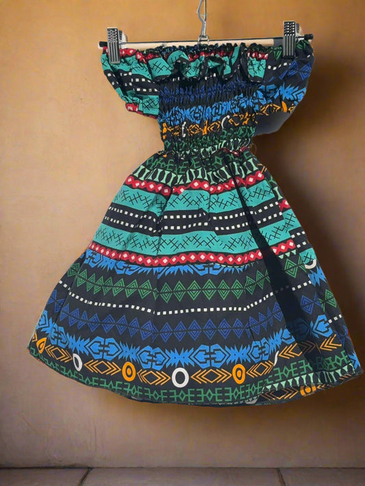 African Print Cotton Dress | Girl’s Ankara Dress ages 3-5 | DOLA Soft