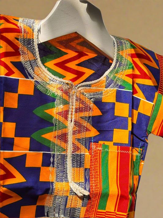 Boys African Kente Ankara Two piece Set | Traditional Kids Wear | DOLA Bazaar