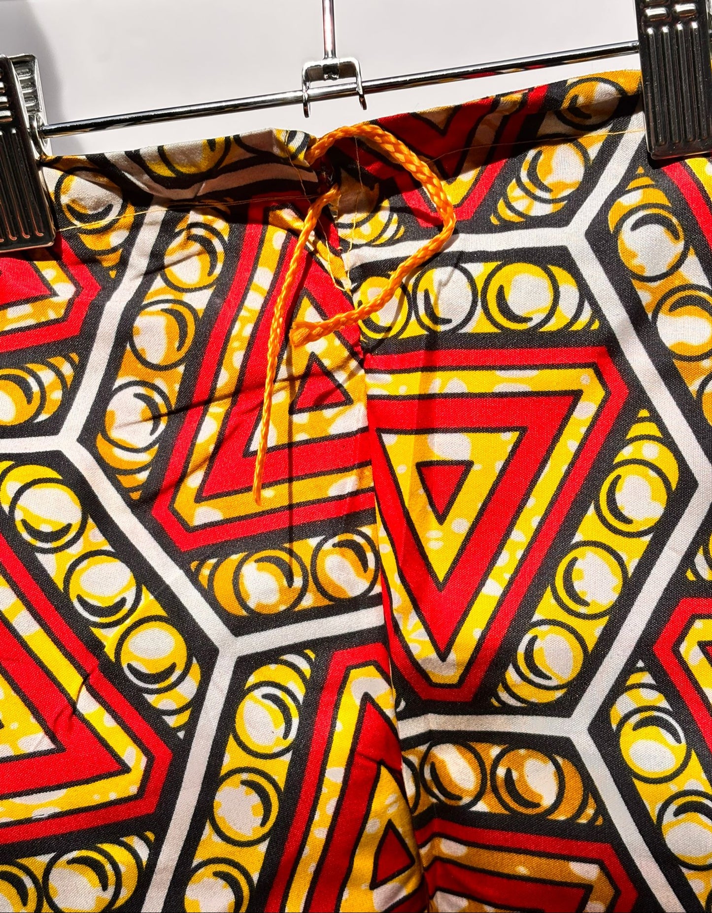 Boys African Ankara Set | Red & Yellow Geometric Print Kidswear