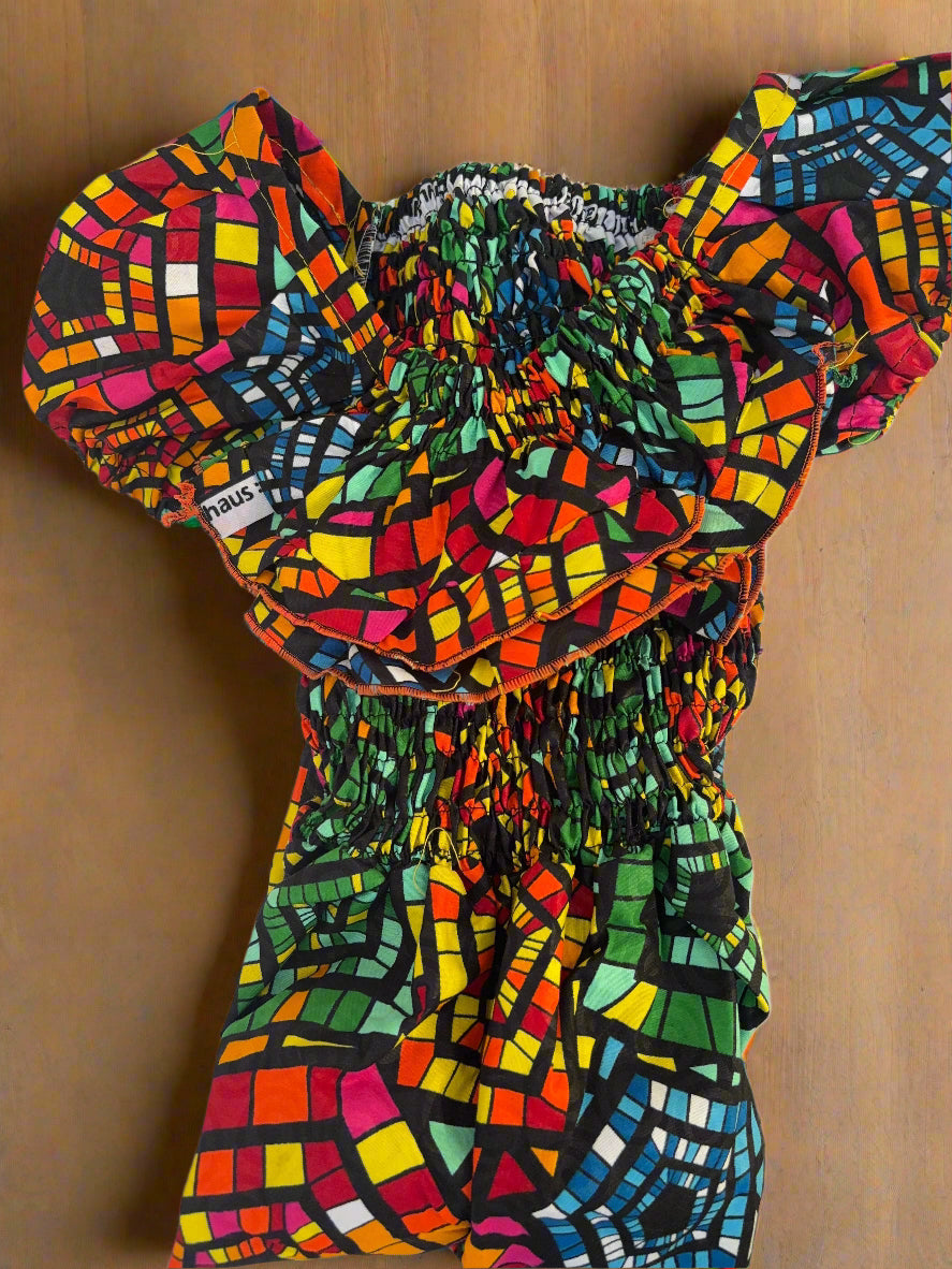 African Print Cotton Jumpsuit | Girl’s Ankara Outfit 6–8 Years | DOLA Soft
