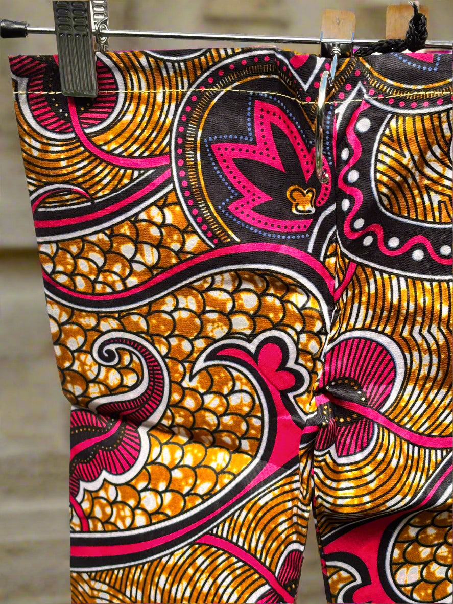 Boys African Ankara Two-Piece Set – Orange Booboo Shirt & Shorts | Ages 2–4 | DOLA Soft