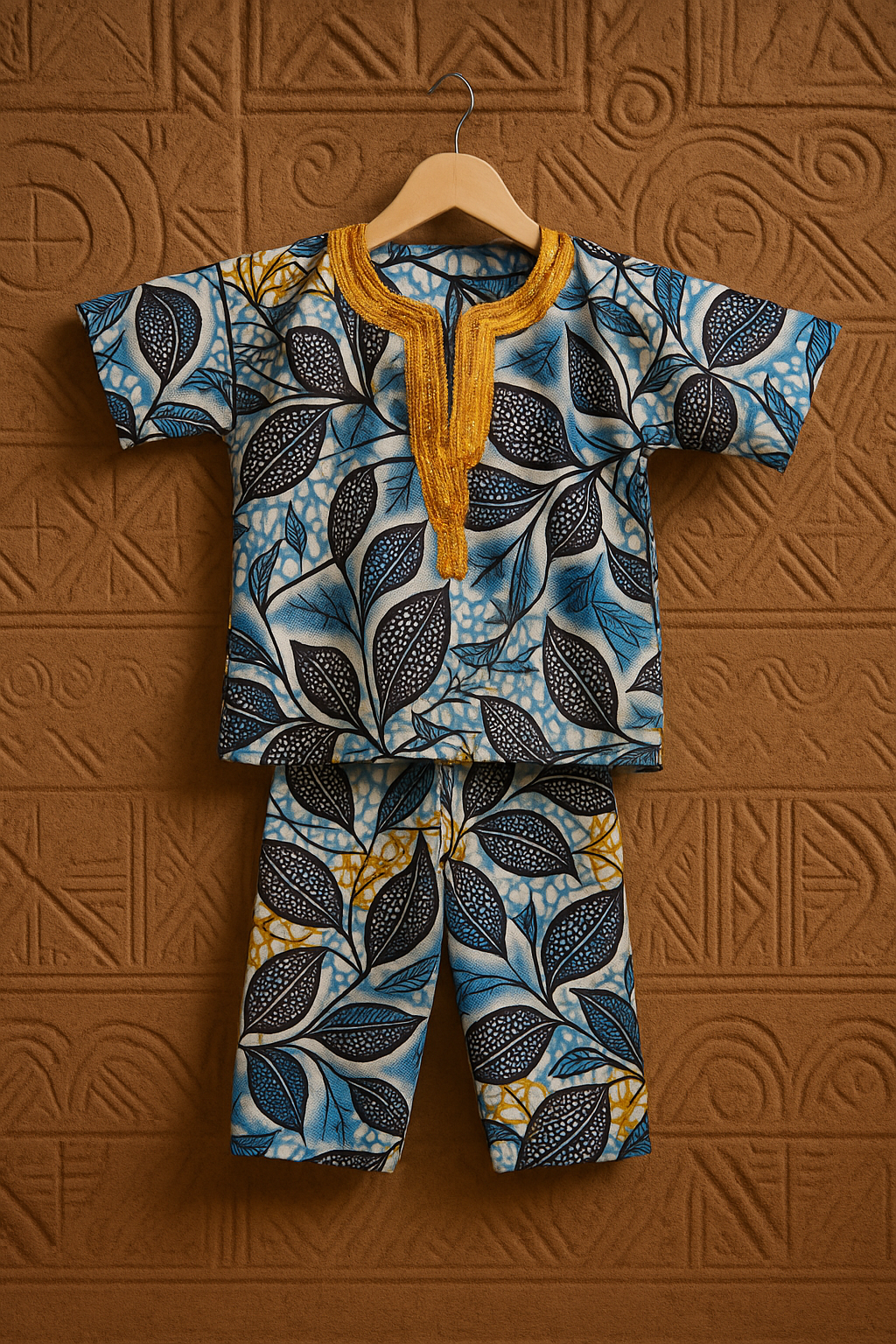 Boys African Ankara Two-Piece Set – Booboo Top & Shorts | Ages 2–4 | DOLA Soft