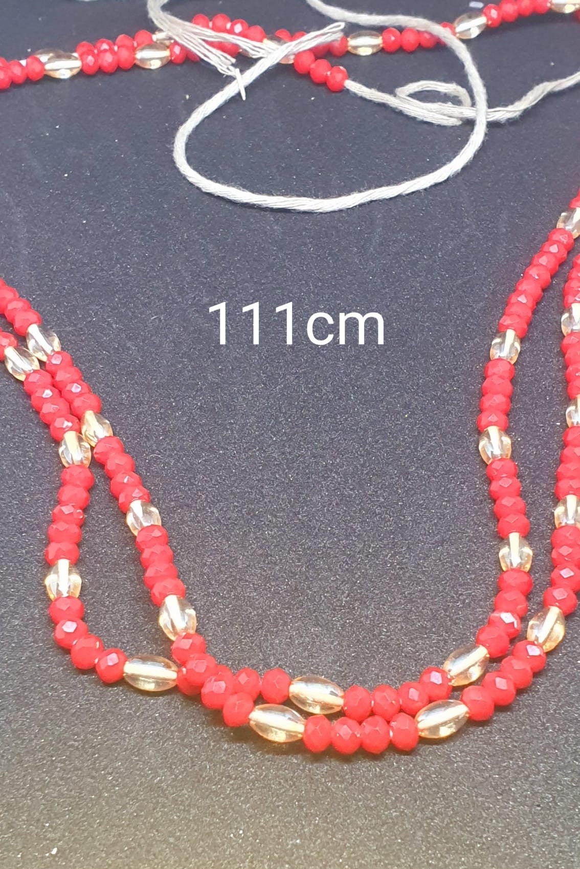waistbeads / ahwenneɛ (Yellow translucent / red)