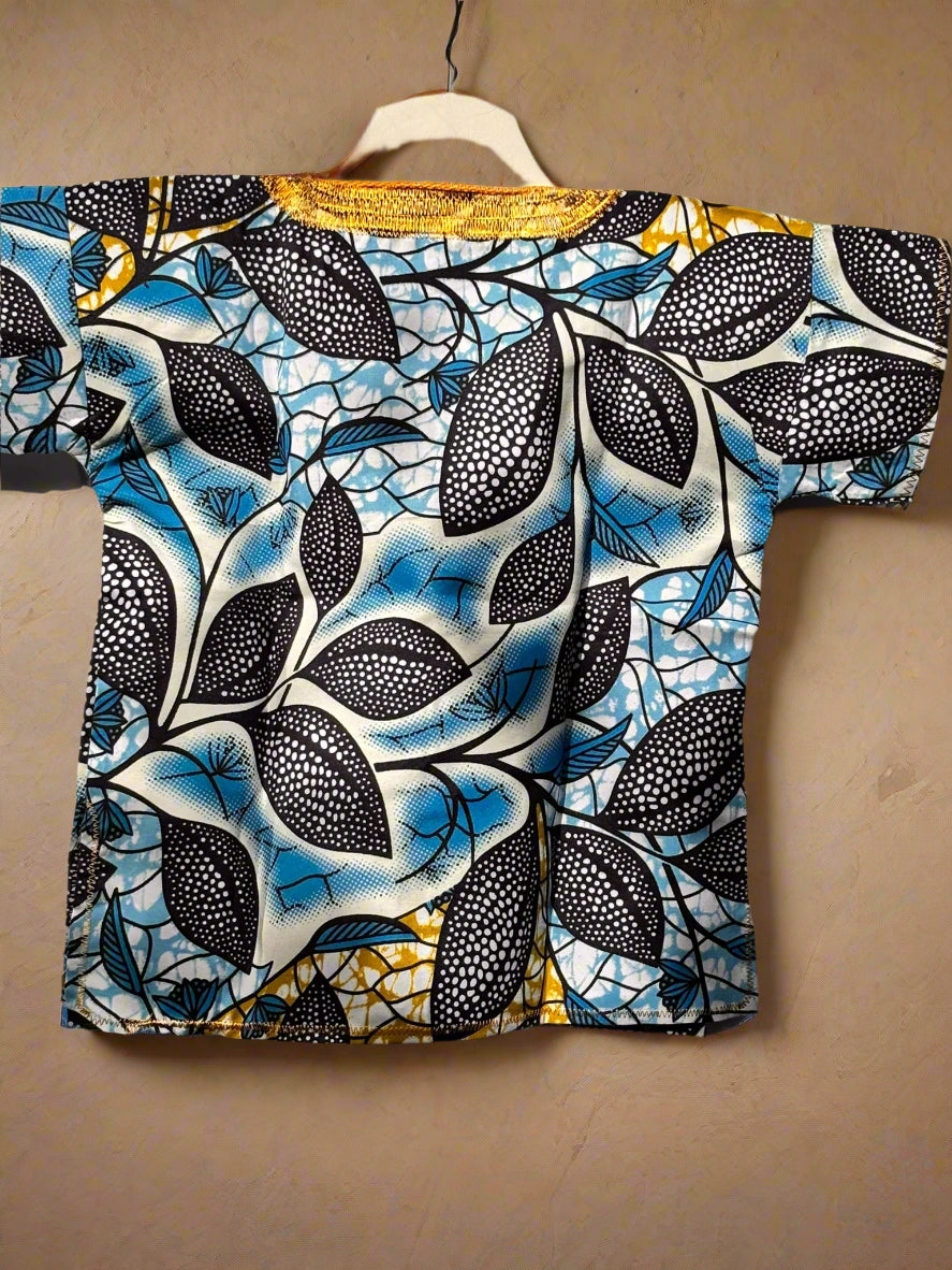 Boys African Ankara Two-Piece Set – Booboo Top & Shorts | Ages 2–4 | DOLA Soft