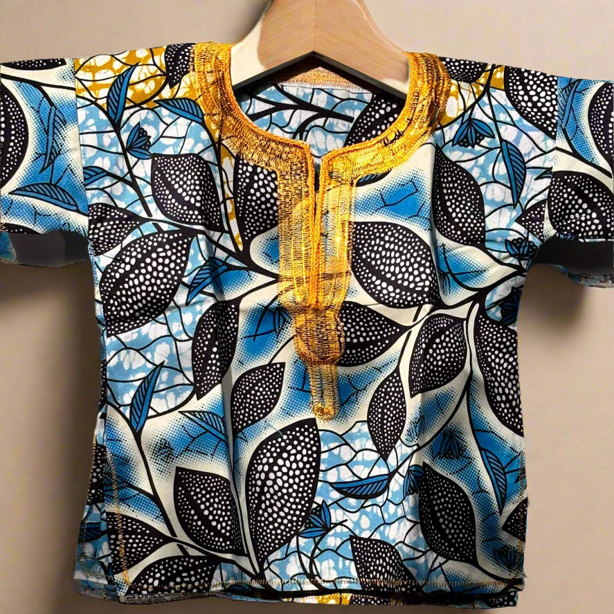 Boys African Ankara Two-Piece Set – Booboo Top & Shorts | Ages 2–4 | DOLA Soft