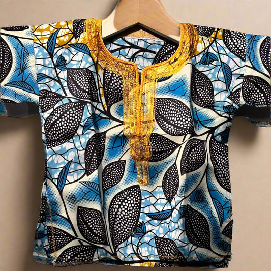 Boys African Ankara Two-Piece Set – Booboo Top & Shorts | Ages 2–4 | DOLA Soft