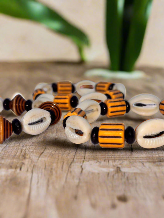 recycled Cowrie Style Bracelet | African Eco-Friendly Jewelry | DOLA Soft