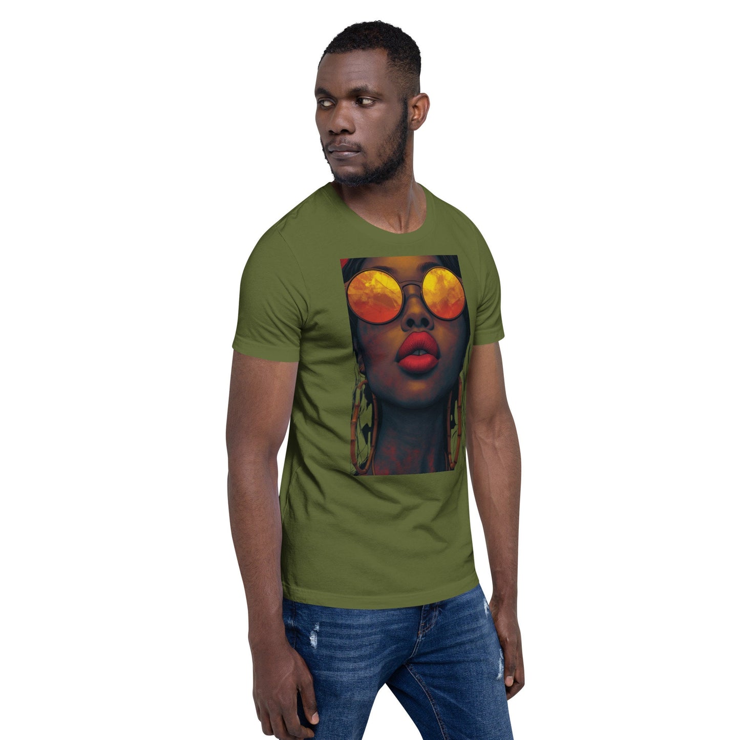 Unisex t-shirt - large bamboo earing gyal by DOLA