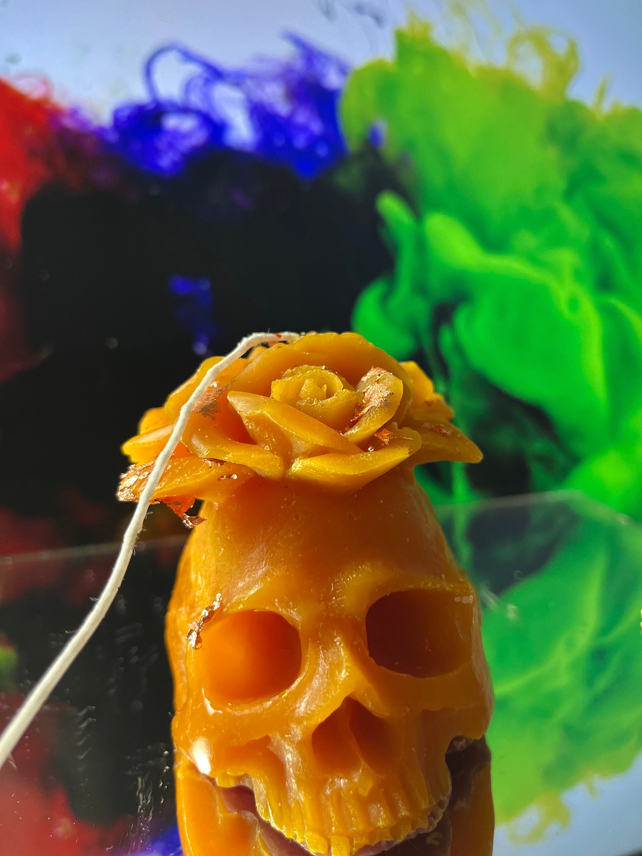 Rose Skull Beeswax Candle – Gothic Decorative Candle | DOLA Soft