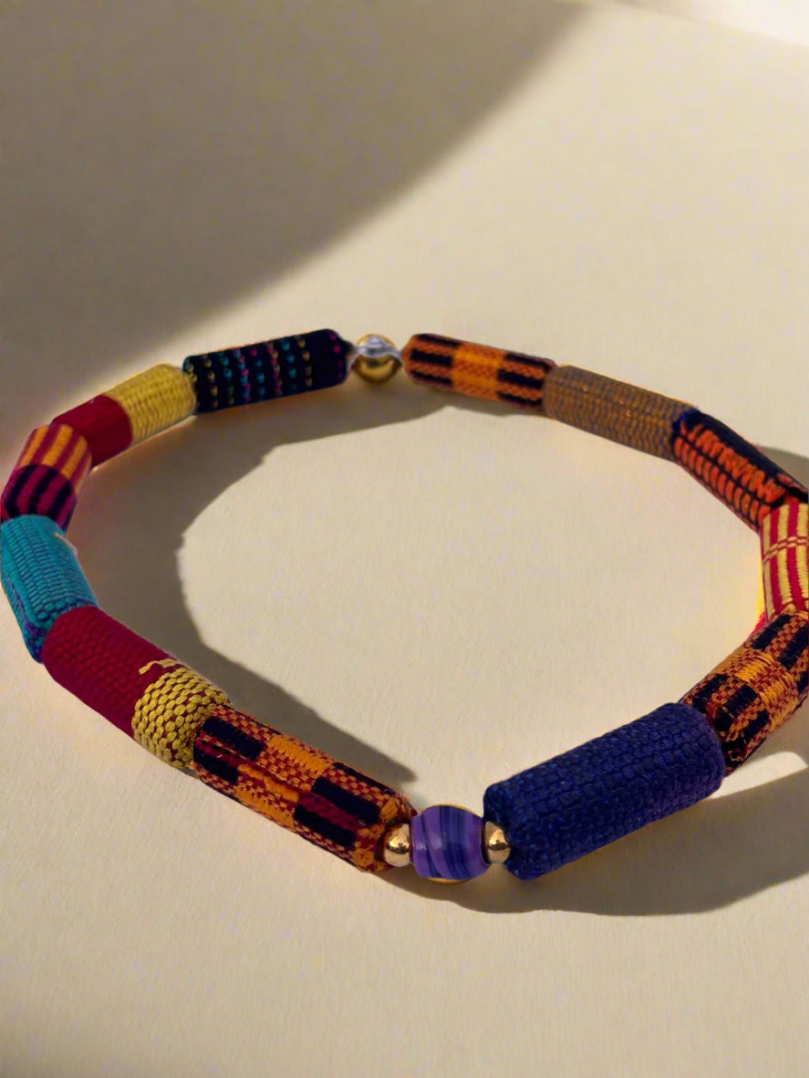 DOLA Soft Kente Cloth Jewelry Set – Necklace + Earrings + Bracelet