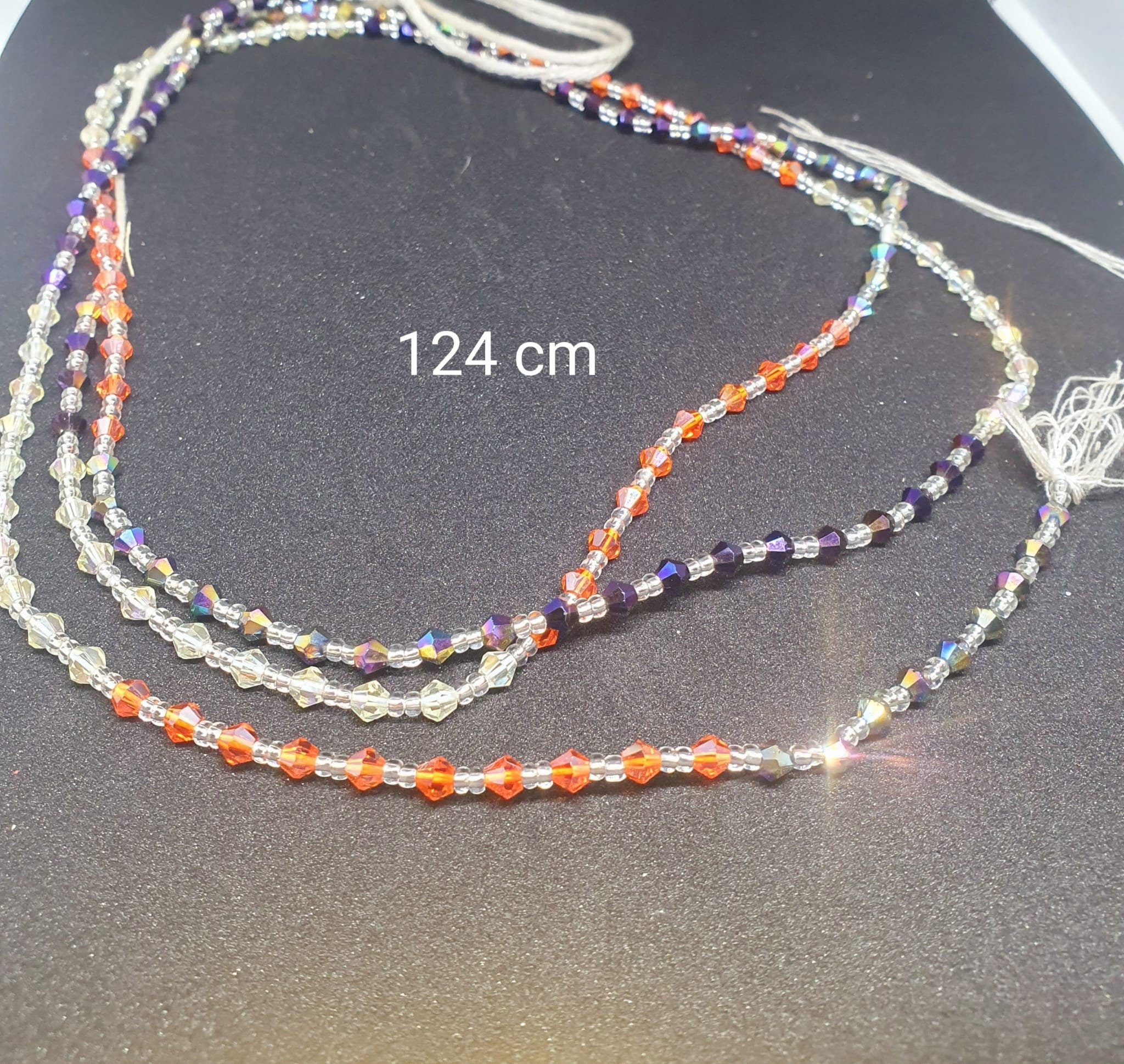 Ghana waistbeads / ahwenneɛ (AB, yellow orange white )