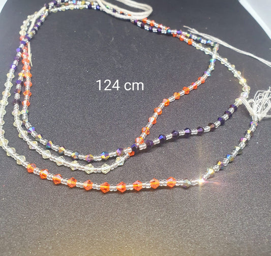 Ghana waistbeads / ahwenneɛ (AB, yellow orange white )