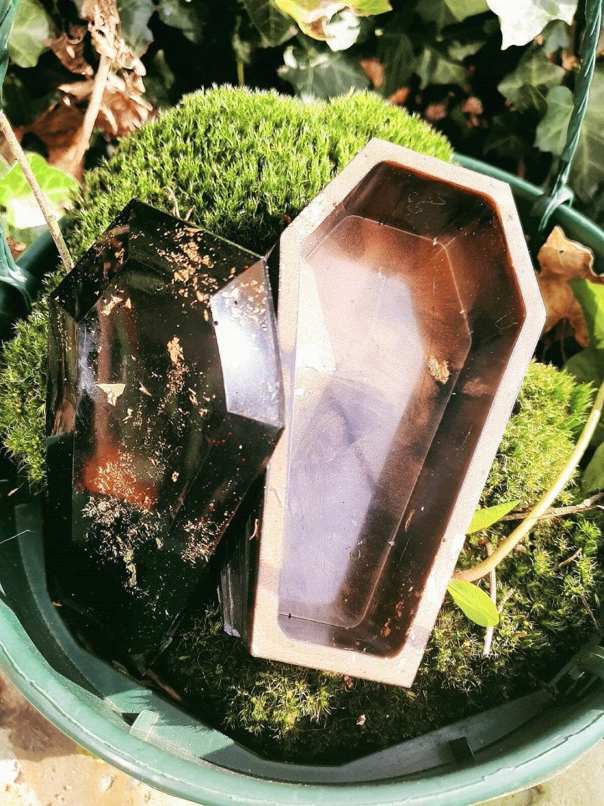 Pink Glitter Coffin Shaped Resin Jewelry Box by DOLA