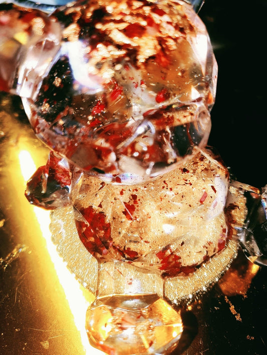 Transparent Rose Big Bear Resin Art Phone Holder by DOLA