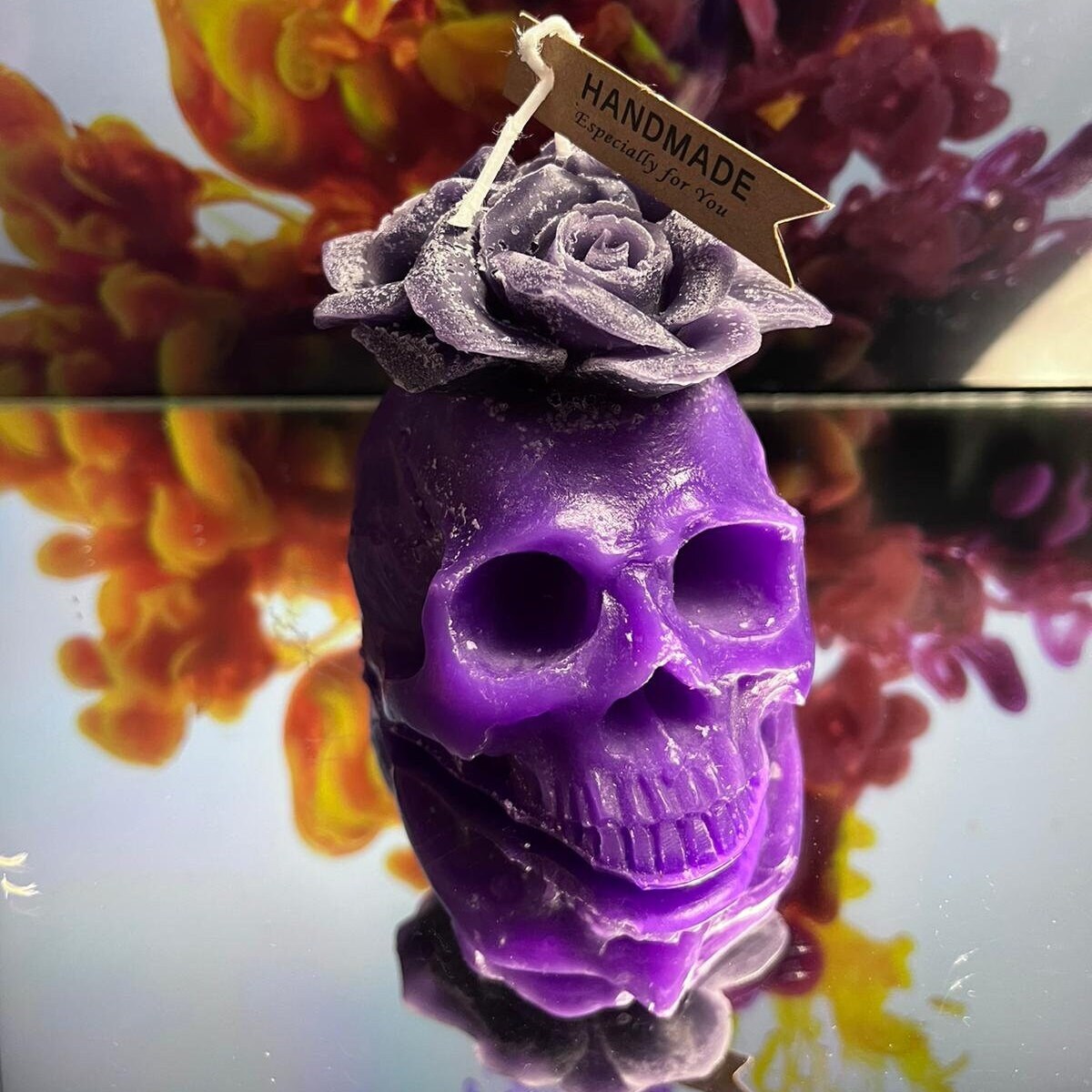 Rose Skull Beeswax Candle – Gothic Decorative Candle | DOLA Soft