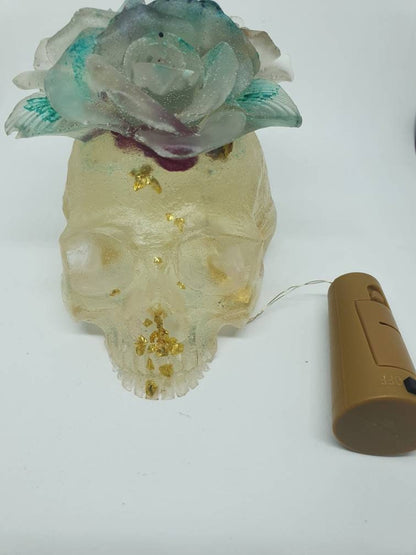 Custom Made Personalized Resin Art Skull Night Lamp by DOLA