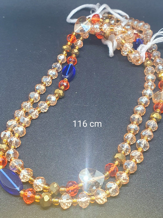 Ghana waistbeads / ahwenneɛ (blue gold)