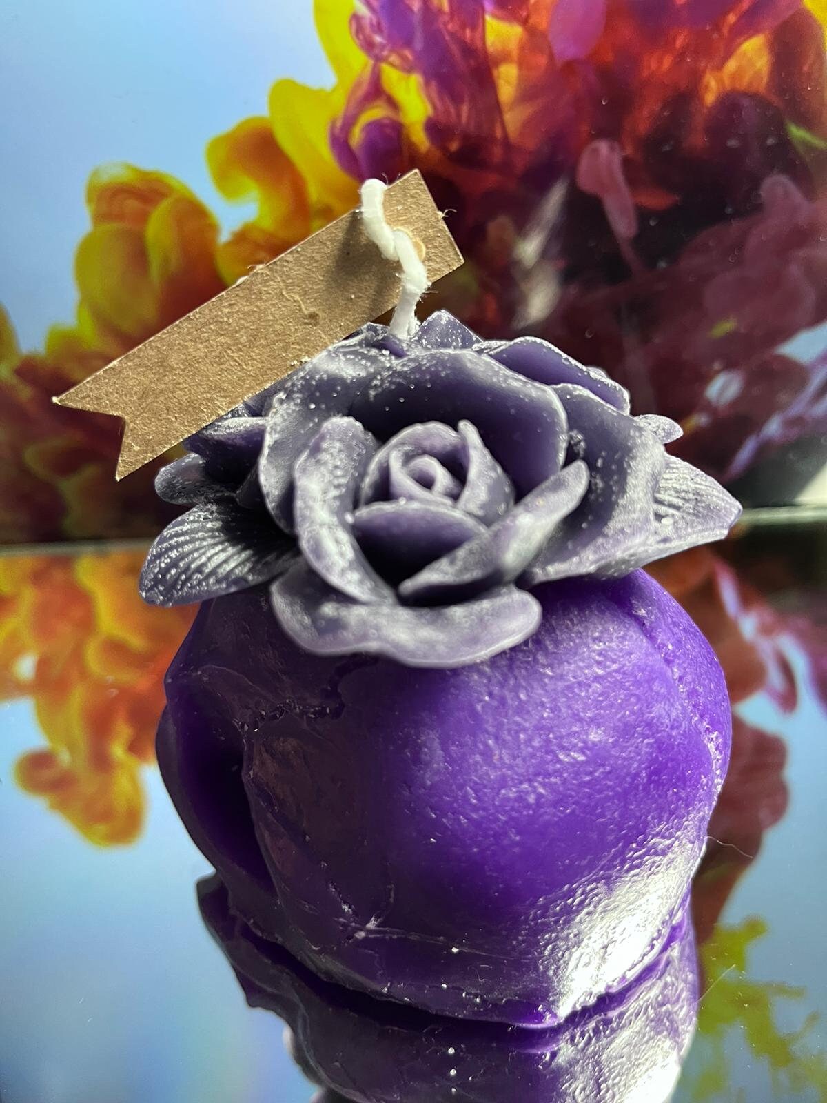 Candle decorative  Rose Skull Beeswax by DOLA