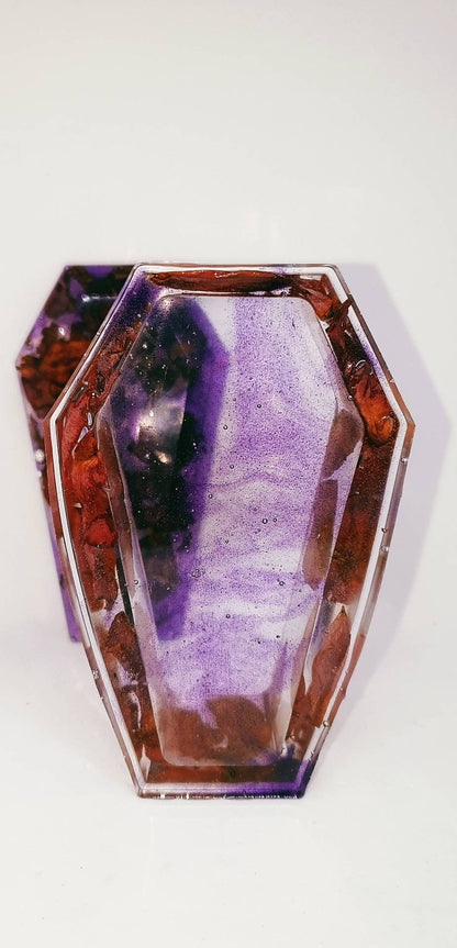 Pink Coffin Shaped Resin Jewelry Box by DOLA