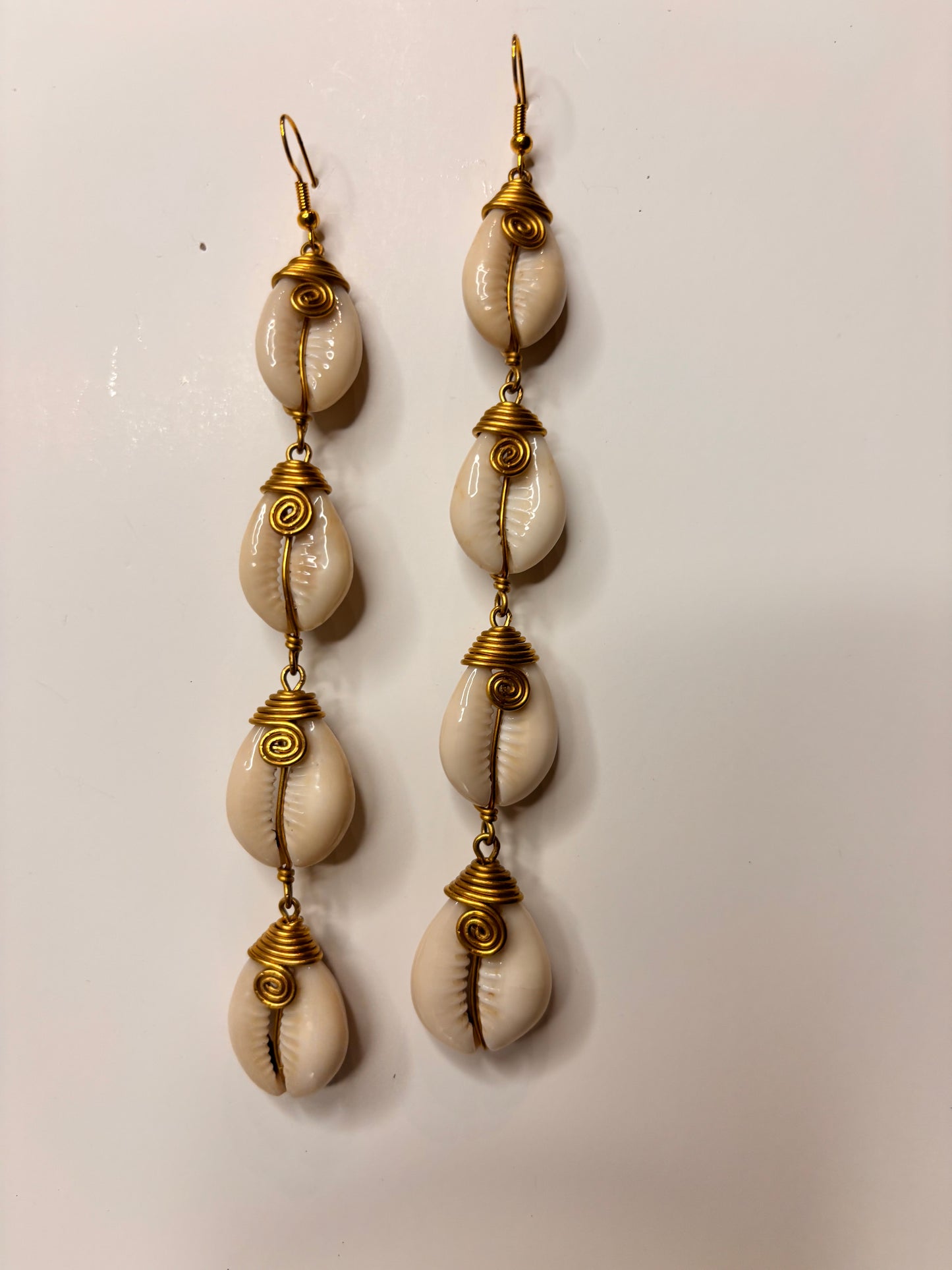 Authentic Long Cowrie Shell Earrings — The Third (III) | DOLA Soft