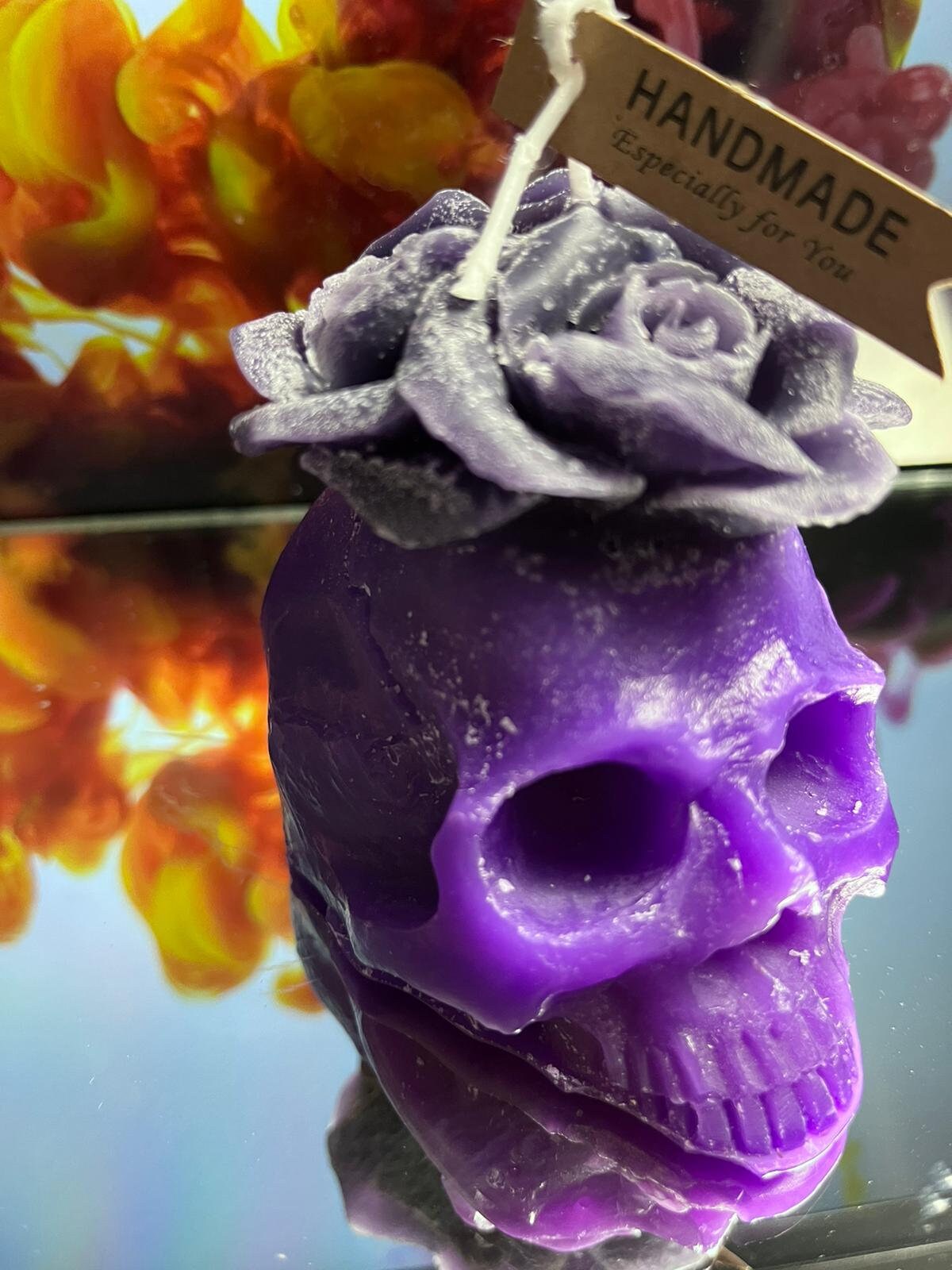 Rose Skull Beeswax Candle – Gothic Decorative Candle | DOLA Soft