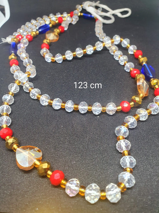 Ghana waistbeads / ahwenneɛ (blue white)
