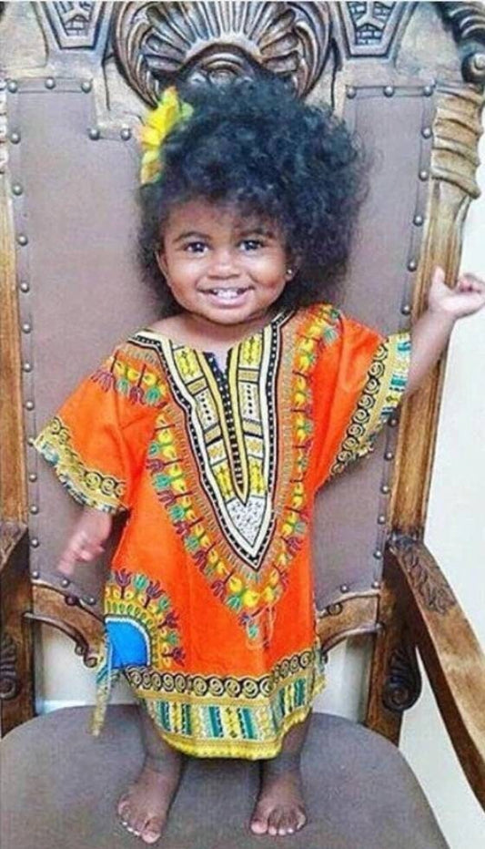 West African Traditional Unisex Dashiki Shirt and Shorts for Kids (1 to 9 years) by DOLA