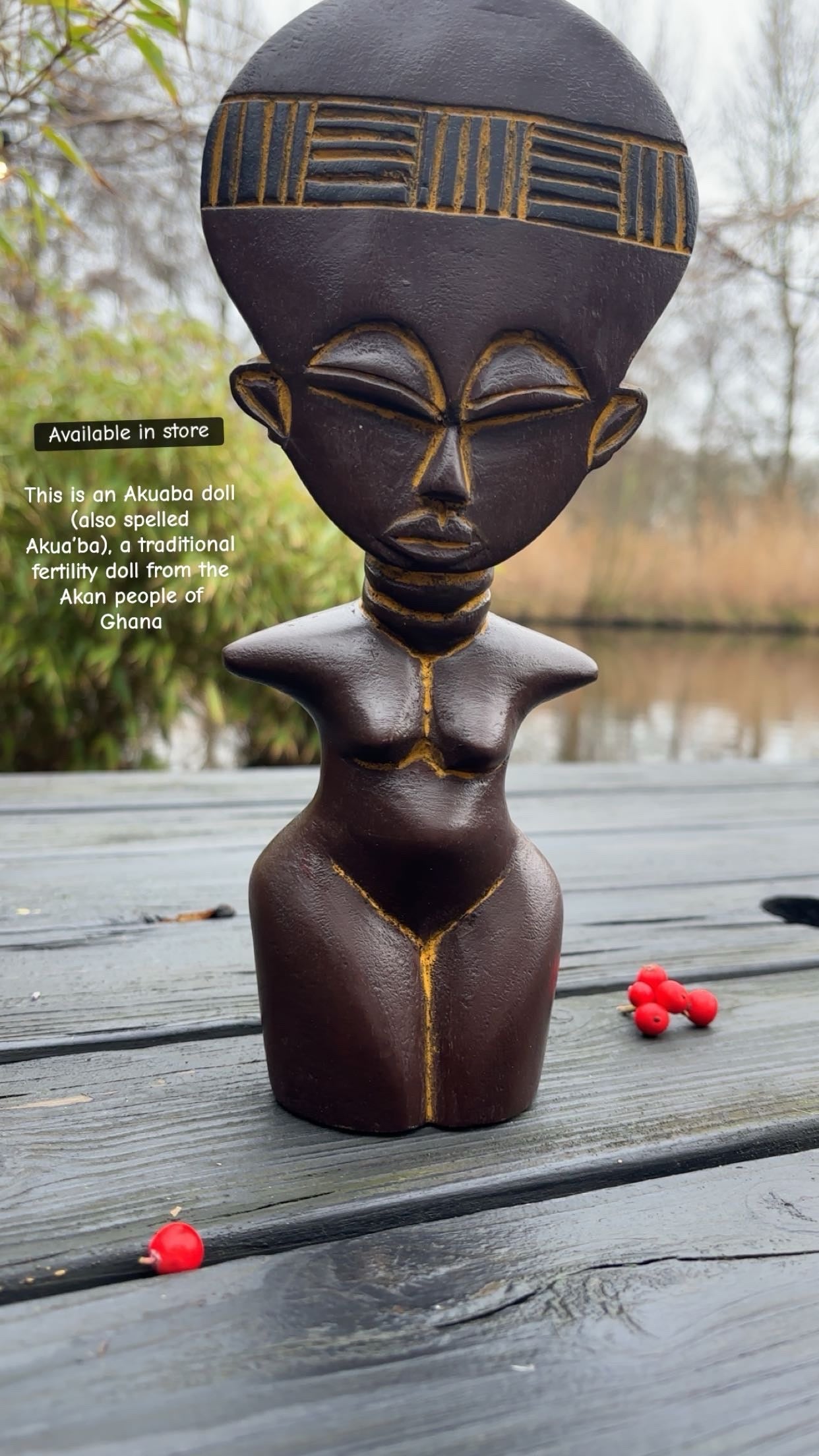 Akuaba Curvy Doll – Hand-Carved African Fertility Figure