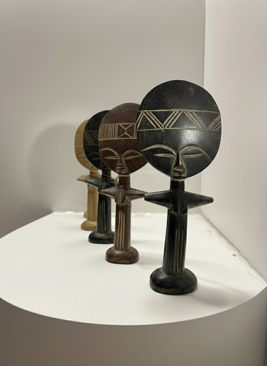Handcrafted Ghanaian Akuaba Wooden Art Doll – African Tribal Decor