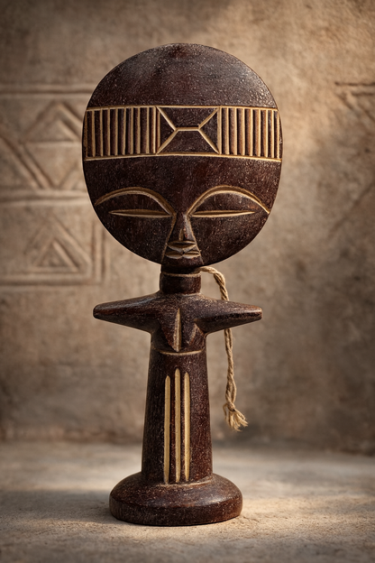 Handcrafted Ghanaian Akuaba Wooden Art Doll – African Tribal Decor