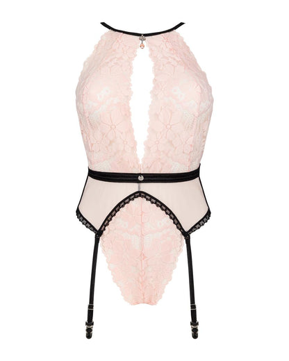 The Lilines Garter Body – Elegant Lace Bodysuit with Keyhole Detail | DOLA Soft