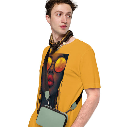 Unisex t-shirt - large bamboo earing gyal by DOLA