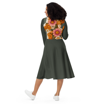 the Flowers & Skulls Midi Dress