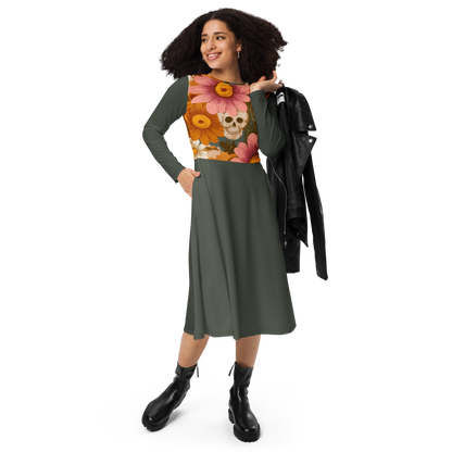 the Flowers & Skulls Midi Dress