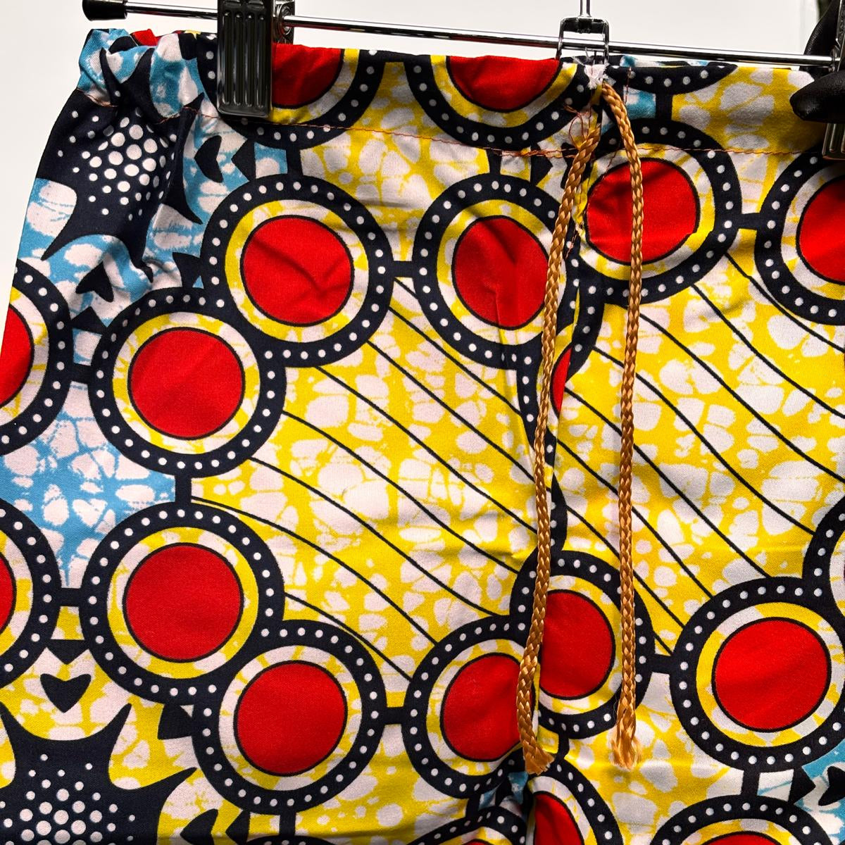 Boys African Ankara Two-Piece Set – Red & Yellow Booboo Shirt + Shorts | Ages 2–4 | DOLA Soft