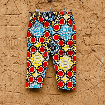 Boys African Ankara Two-Piece Set – Red & Yellow Booboo Shirt + Shorts | Ages 2–4 | DOLA Soft