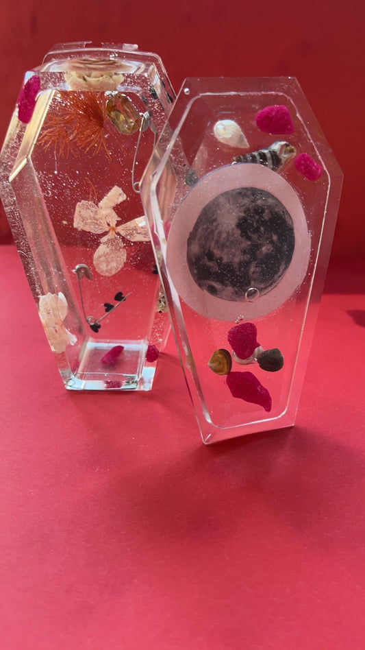 Translucent Coffin Shaped Resin Jewelry Box by DOLA