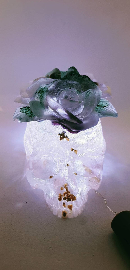 Custom Made Personalized Resin Art Skull Night Lamp by DOLA