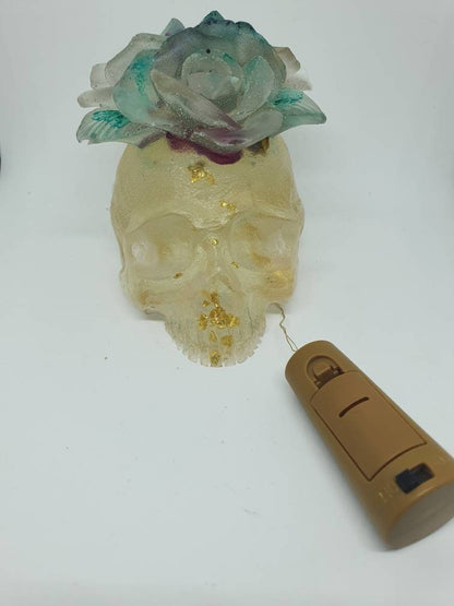 Custom Made Personalized Resin Art Skull Night Lamp by DOLA
