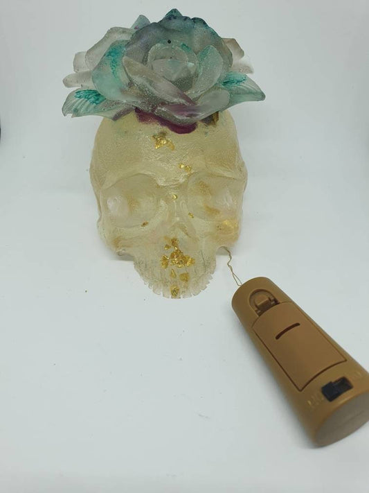 Custom Made Personalized Resin Art Skull Night Lamp by DOLA