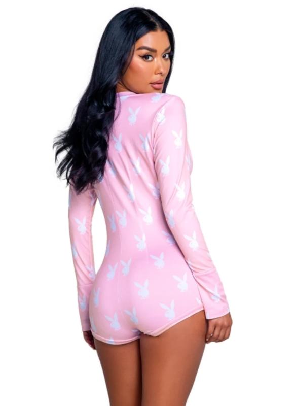 Playboy Slumber Bunny Onesie – Pink Lingerie Sleepwear | DOLA Soft
