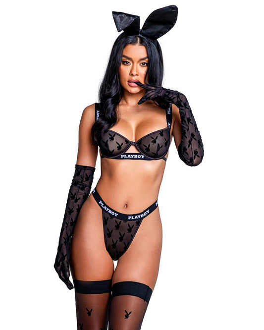 Playboy Lingerie - Bunny Noir 2-Piece Set - Black