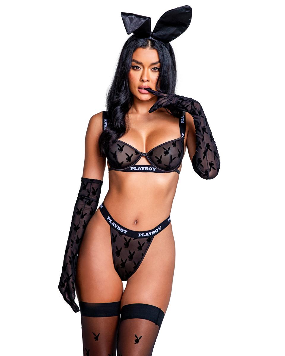 Playboy Lingerie - Bunny Noir 2-Piece Set - Black | DOLA Soft